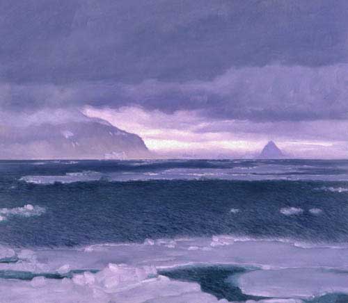 Wolsetnholme-Island-Greenland Coast  Painting by David Rosenthal